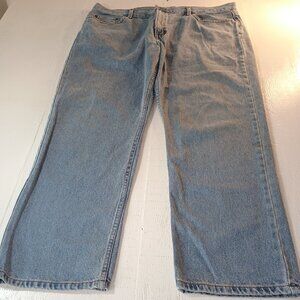 Men's 42x30 Denim Blue Jeans 5-Pocket 100% Heavy Cotton Cozy Durable Relaxed Fit